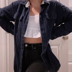 Vans dark blue button up flannel